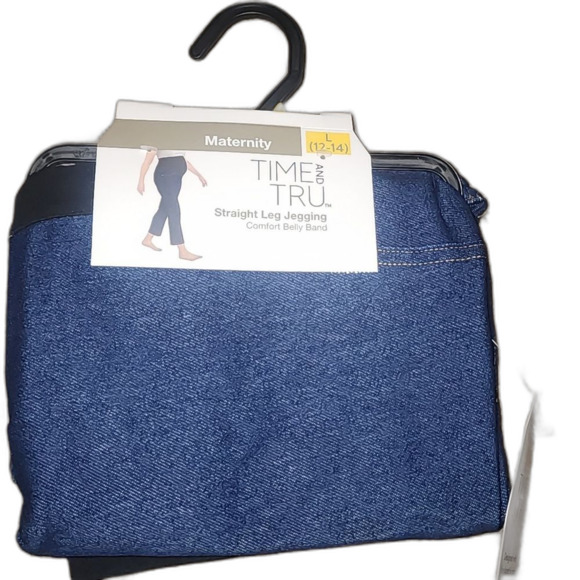 Time and Tru Maternity Essentials Straight Leg Jeggings, 27" Inseam, Size L - Picture 6 of 7
